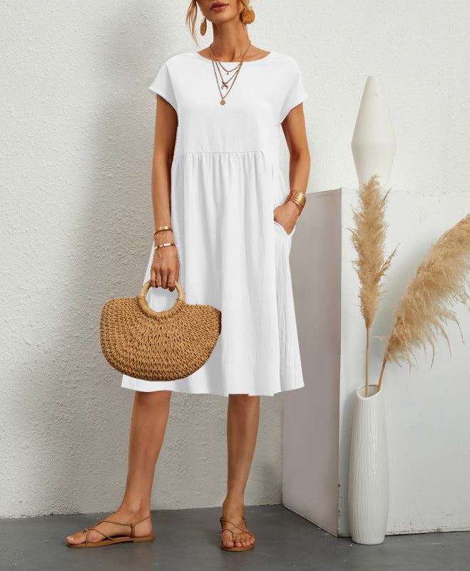 Robe d'été élégante avec poches – Coupe évasée