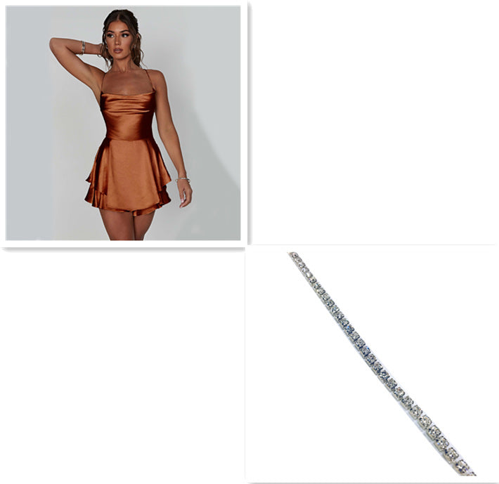 Robe trapue slim en satin