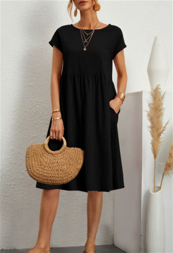 Robe d'été élégante avec poches – Coupe évasée