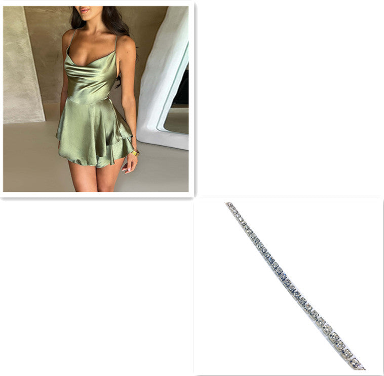 Robe trapue slim en satin