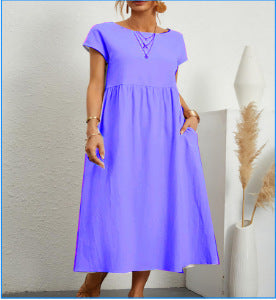 Robe d'été élégante avec poches – Coupe évasée