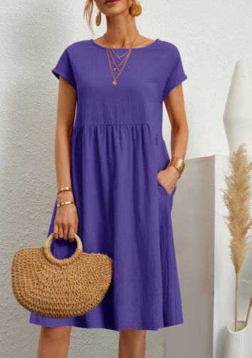 Robe d'été élégante avec poches – Coupe évasée