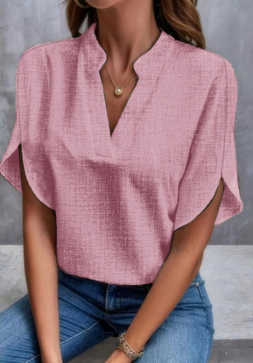Blouse Fluide Col V – Chic & Décontracté