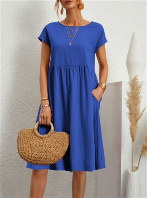Robe d'été élégante avec poches – Coupe évasée