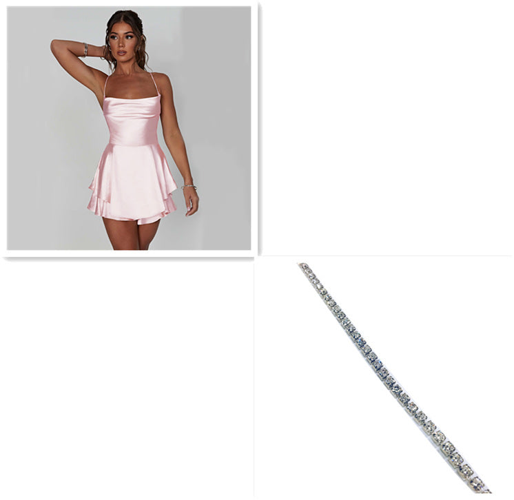 Robe trapue slim en satin