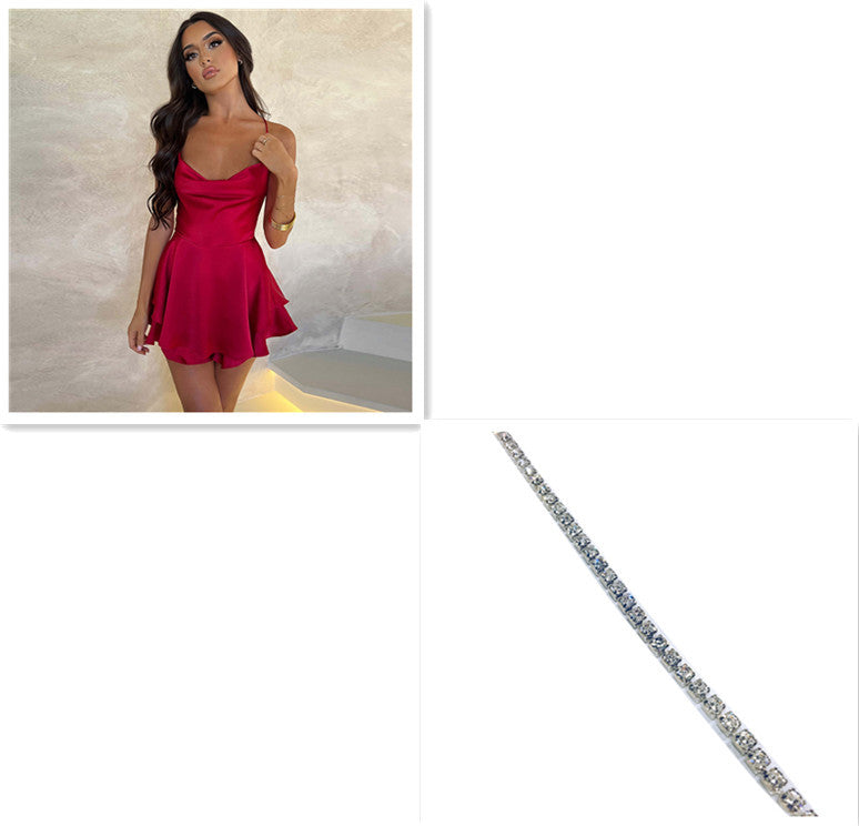 Robe trapue slim en satin