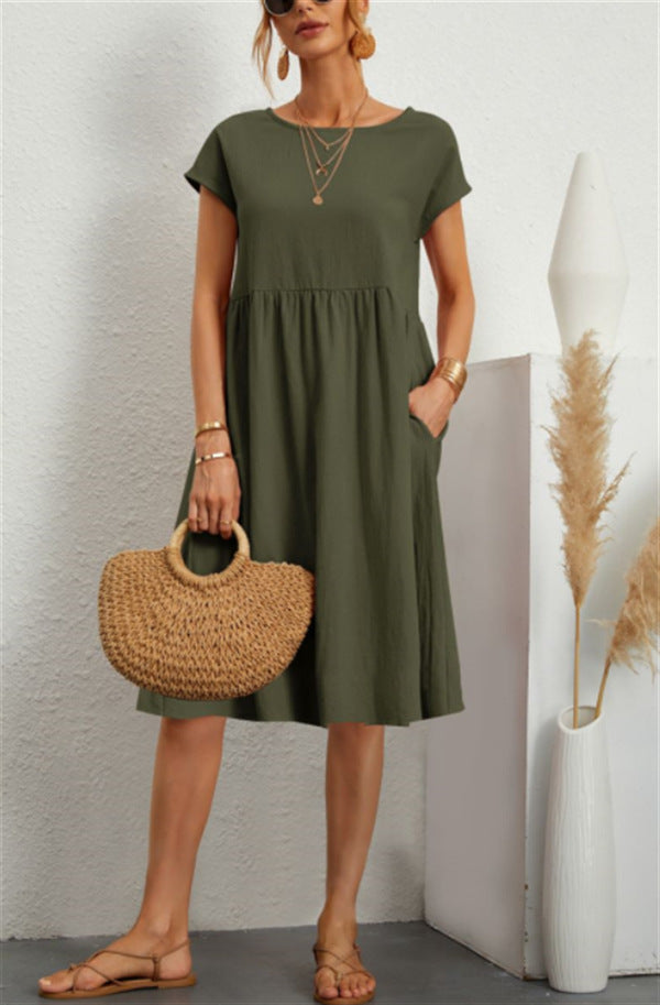 Robe d'été élégante avec poches – Coupe évasée