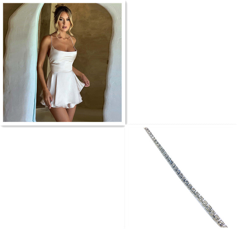 Robe trapue slim en satin