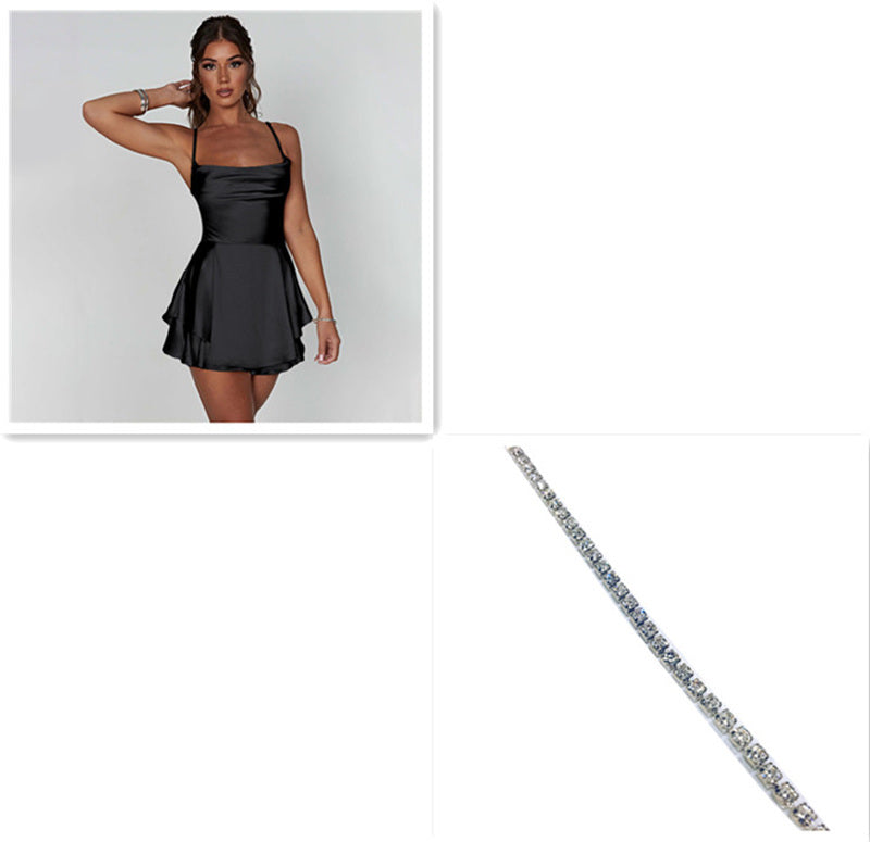 Robe trapue slim en satin