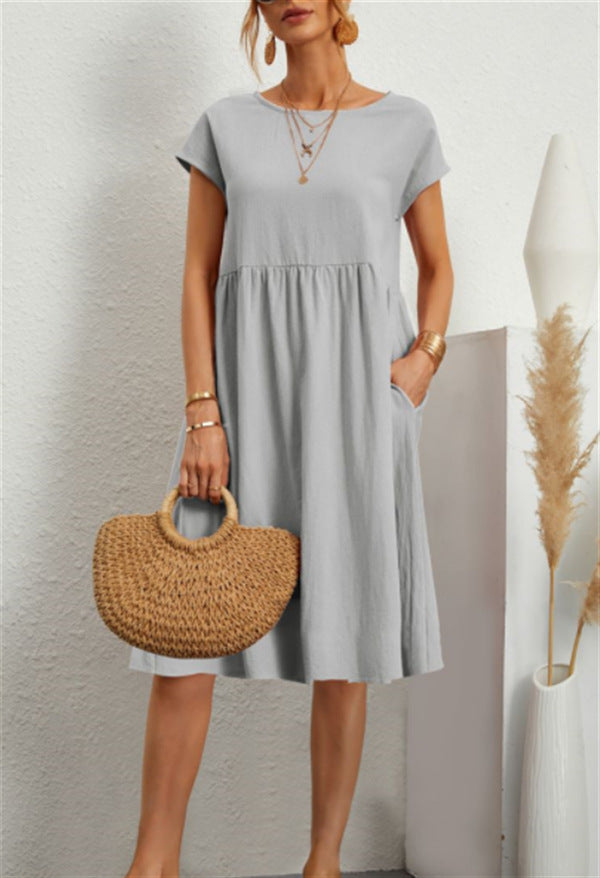 Robe d'été élégante avec poches – Coupe évasée