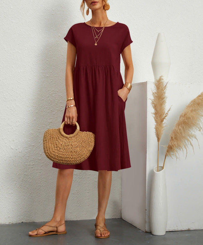 Robe d'été élégante avec poches – Coupe évasée