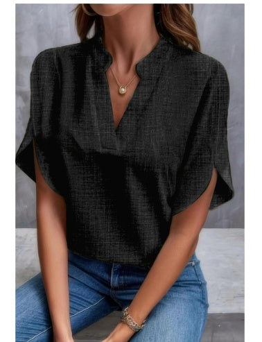 Blouse Fluide Col V – Chic & Décontracté