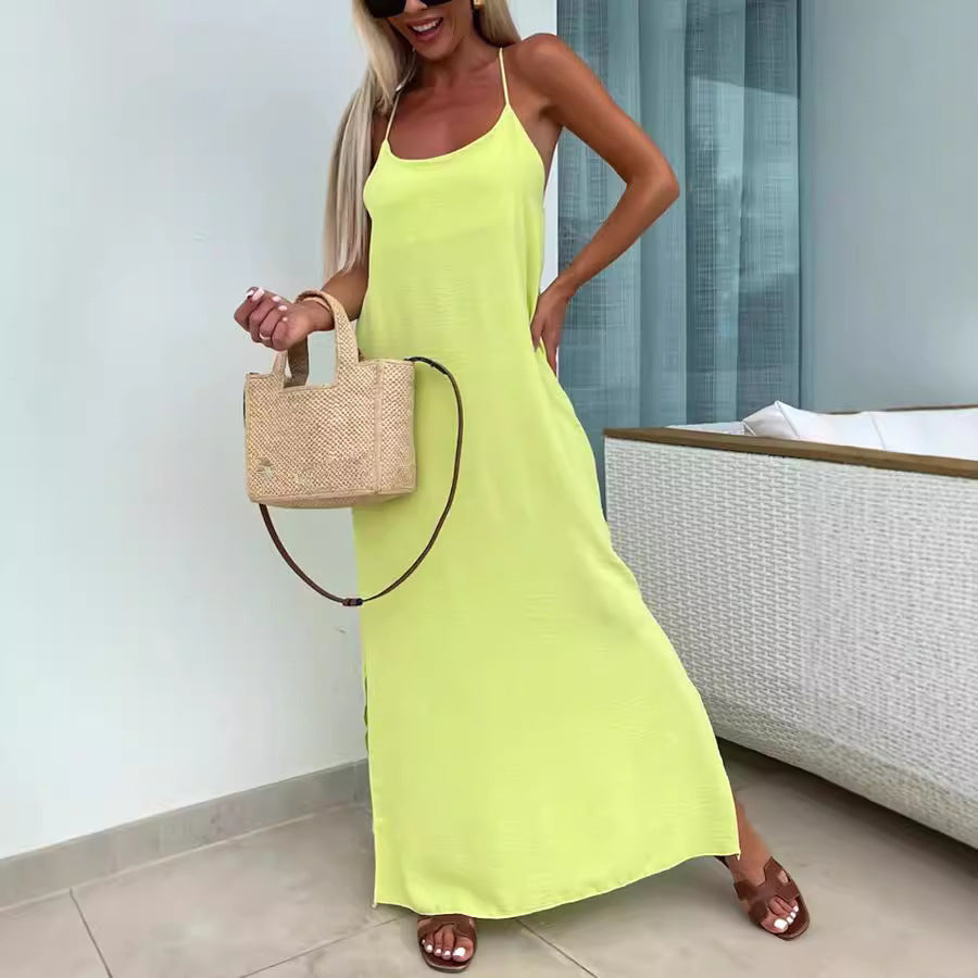 Robe de vacances ample à bretelles grande taille