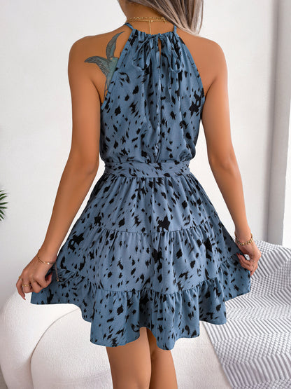 Robe décontractée à imprimé léopard