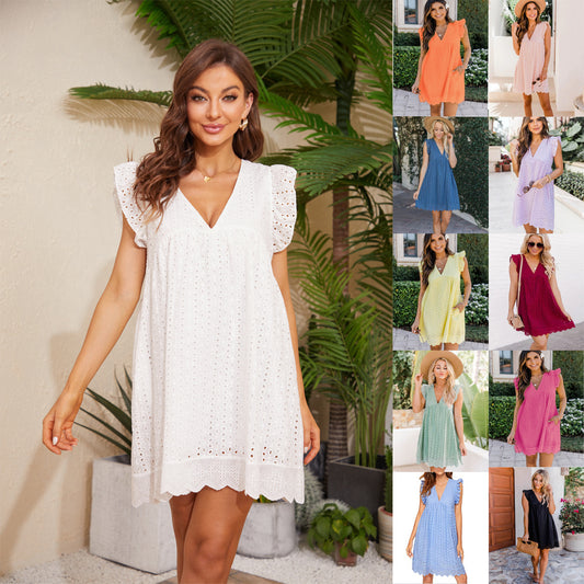 Robe d'Été en Dentelle avec Poches
