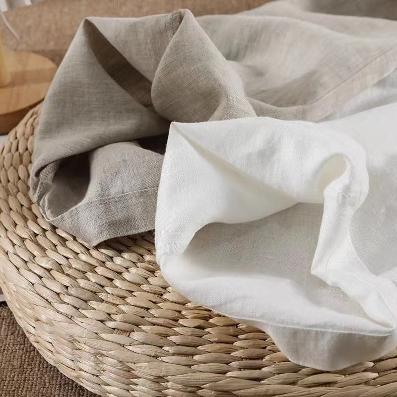 Pantalon en Coton et Lin – Coupe Croppée, Léger et Décontracté