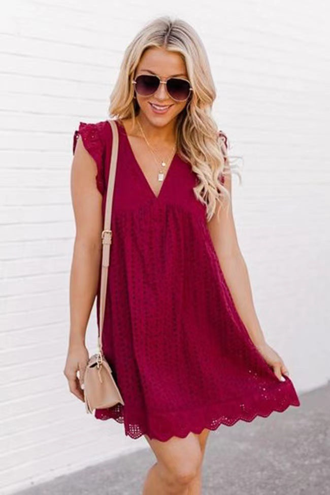Robe d'Été en Dentelle avec Poches