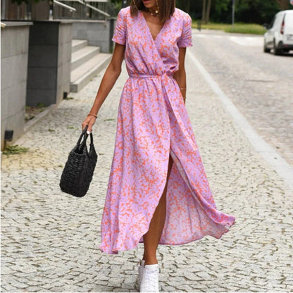 Robe Longue d'Été à Imprimé Coloré