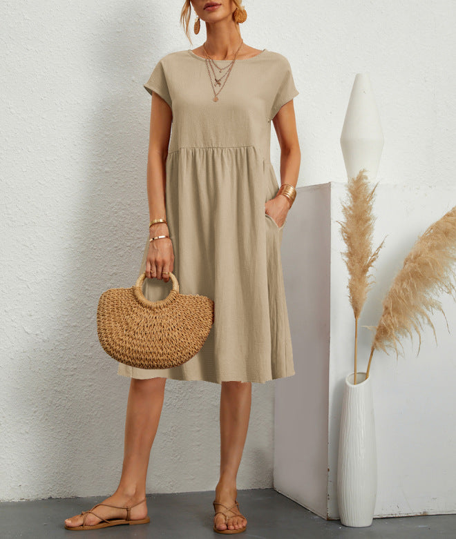 Robe d'été élégante avec poches – Coupe évasée