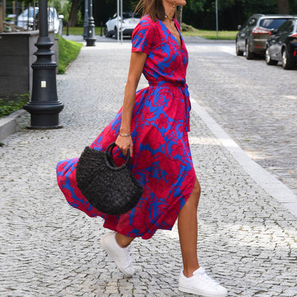 Robe Longue d'Été à Imprimé Coloré